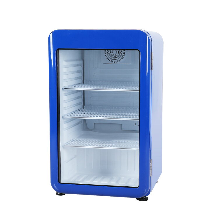 楽天市場】【4月目玉商品！】 95L 青 レトロ 冷蔵ショーケース 小型 