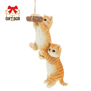 QB-020【新商品入荷!送料無料】たすけて〜 茶トラ白 ベニーズキャット 10.2×9.5×H28cm Benny's(ベニーズ) 紅石 置物 玄関 庭 ガーデン プレゼント アニマルオブジェ エクステリア インテリア ネコ