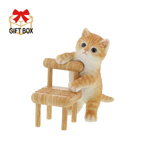 QB-030【 送料無料 】スマホスタンド ベニーズキャット 12.8×11.6×H16cm 素材:ポリレジン Benny's(ベニーズ) 紅石 置物 玄関 庭 ガーデン プレゼント オブジェ エクステリア インテリア サバ白 茶ト