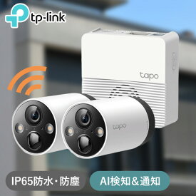 《全品P3倍★25日限定》防犯カメラ 屋外 家庭用 Tapo C420S2 2K QHD ワイヤレス 電源 工事不要 夜間 フルカラー wifi スマホ連動 スマートAI検知 動体検知 ライト 警告音 IP66 防水 防塵 フルワイヤレスセキュリティカメラシステム TP-Link *