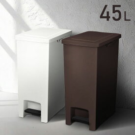 ＼最大300円OFFクーポン／【単品/2個セット】 ごみ箱 エバンペダルペール 45L 6325ゴミ箱 45リットル おしゃれ 分別 屋外 キッチン ペダル ふた付きダストボックス ゴミ箱 ごみ箱 ペダル式 ペダル スリム キッチン 台所 おしゃれ 45L ホワイト ブラウン