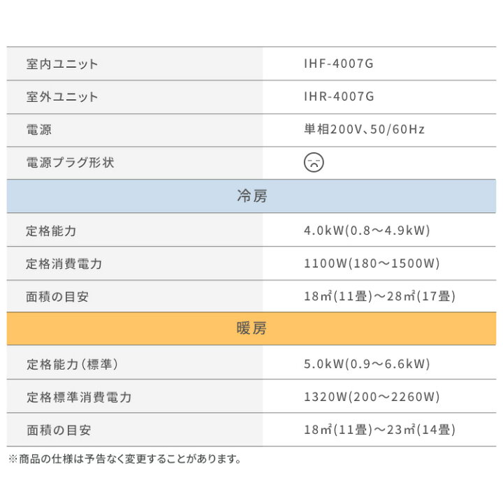 楽天市場】エアコン 14畳 工事費込み アイリスオーヤマ 4.0kw タイマー 