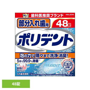 ポリデント 入れ歯 洗浄剤 部分入れ歯用ポリデント 48錠 ポリデント ぽりでんと HALEON 入れ歯洗浄剤 部分入れ歯 洗浄剤 発泡 消臭 義歯 洗浄