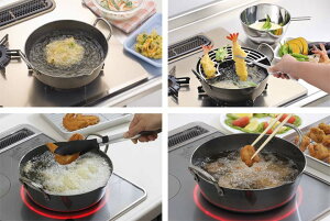 【送料無料】【天ぷら鍋日本製】厚底揚げ鍋24cm【揚げ物鍋IH対応ガス火対応】下村企販24672【D】【B】