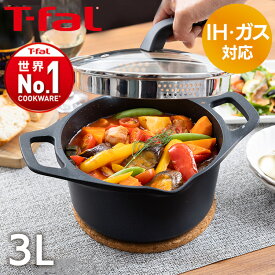 鍋 なべ IH 20cm 一人用 1人用 ガス火 T-fal ガス 両手鍋 キャストライン アロマ プロ シチューポット 両手鍋 20cm 蓋付き 蓋 ガラス蓋付 E25144送料無料 軽い 軽量 使いやすさ 蓄熱性 アルミ製鋳造 ティファール