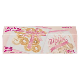 保存バッグ かわいい 食品保存 ジップロック デザインバッグ リボン Ziploc じっぷろっく ジップロック ジッパー付き袋 ビームス監修 開け閉めスムーズ 冷蔵 常温 小物整理 旅行 アウトドア 旭化成 L/26枚 M/40枚