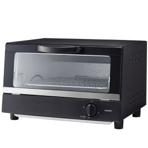 ツインバード オーブントースター 4枚焼き 1200W 15分タイマー 広々庫内 天板付 ブラック TS-4194B