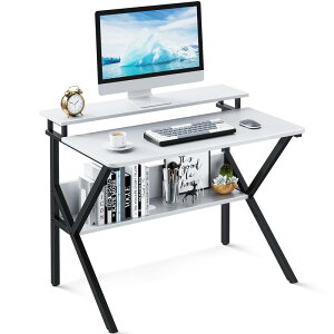 KKL 机 pcデスク パソコンデスク コンパクト モニター台付き 幅70/100cm ゲーミングデスク 勉強机 小さい computer desk 棚付き テレワークデスク 省スペース 一人暮らし 組立簡単 モニターアーム対