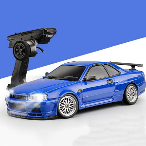 LDR/C 1/18�h���t�g�J�[ GTR R34���W�R���J�[ �h���t�g���s 2.4GHz��ᐧ�� �|�b�v�A�b�v���w�b�h���C�g �W���C���t�� �Ԃ�������