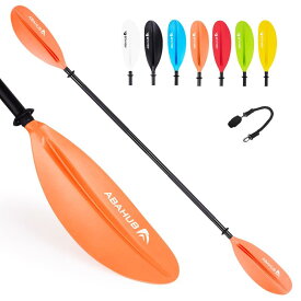Abahub カヤックパドル ローイング用 230CM カヤックパドル パドルリーシュ付き アルミニウム合金 シャフト プラスチック ブレード