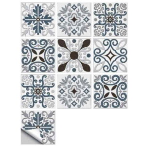 HappyHome タイルシール ウォールステッカー モザイクタイル 10枚 PVC製 断熱 防水 防汚性 貼って剥がせる DIY