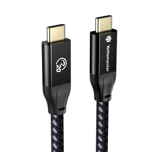Yottamaster USB Type-C �P�[�u�� 100W PD�}���[�d�Ή� 20Gbps�����f�[�^�]�� 4K@60Hz�f���o�� USB3.2 Gen2x2 �^�C�vc �P�[�u�� E-marker�`�b�v���� MacBook/MacBook Pro/i