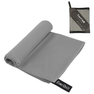 EnerChill 速乾タオル ビーチ スポーツタオル マイクロファイバー スイミング プールタオル コンパクト 軽量 汗拭き アウトドア ジム 登山 旅行 運動 髪 バスタオル