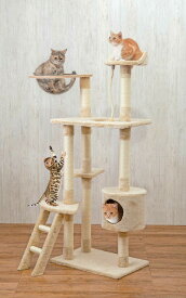 キャットタワー 猫レーザー ポインター付 省スペース スリム キャットタワー 猫 据え置き ねこ 猫タワー ネコタワー 多頭飼い スリム 省スペース スリムキャットタワー ハンモック 爪とぎ おしゃれ おもちゃ 隠れ家 階段 台座 ファー生地 運動不足 ストレス解消 リラックス