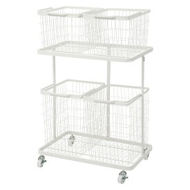 ランドリーラック バスケット4個 キャスター付き 洗濯物入れ 分別 スタッキング 省スペース 移動 持ち運び ランドリー収納 通気性 洗濯機横 洗面所 脱衣所 バスルーム ランドリー ラウンド型バスケット ランドリー収納 ランドリーワゴン 洗濯かご脱衣所 洗面所 大容量 防水