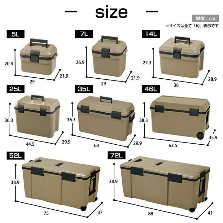 楽天市場】クーラーボックス アイセル 5L 7L 14L 25L 35L 46L 52L 72L  