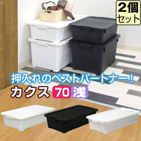 衣装ケース 限定カラー カクス 70浅 【同色2個セット】【送料無料】コロ付すき間 隙間 ベッド下収納 押し入れ収納 浅型 収納ボックス JEJアステージ