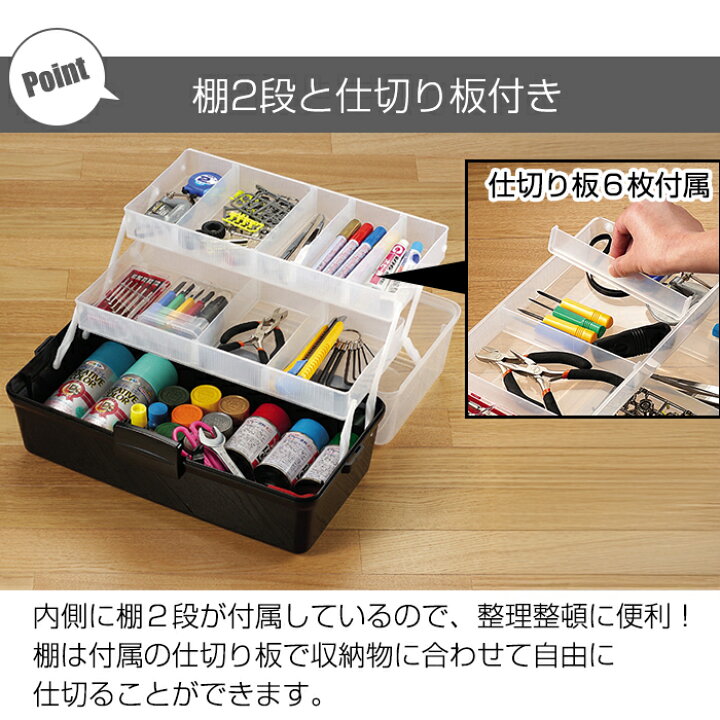 楽天市場】ツールボックス シェルフパワー 350 400 500 棚付き クリア 