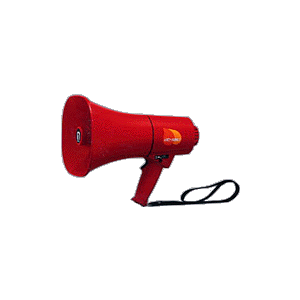 メガホン/拡声器/赤/軽い/聞こえやすい/使いやすい メガホン 拡声器 拡声機 小型 防水 防雨 軽量 軽い マイク