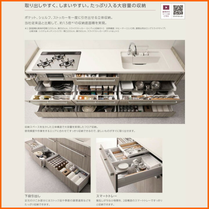 楽天市場】システムキッチン リクシル リシェル 2700 基本プラン 送料 