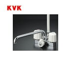 [KF12E]KVK 浴室水栓 シャワー水栓 2ハンドルシャワー デッキ形（台付き） 取付ピッチ100mm エコこま（快適節水） 蛇口 【送料無料】 デッキタイプ おしゃれ