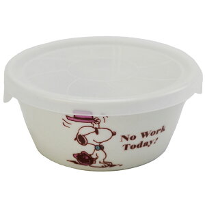 レンジパック 食器 蓋付き フタ付き 中鉢 ボウル/ SNOOPY NOWORK イエロー コンテナーM /ノンラップ中鉢 スヌーピー 保存 鉢 うつわ 漬物 作り置き 常備菜 かわいい