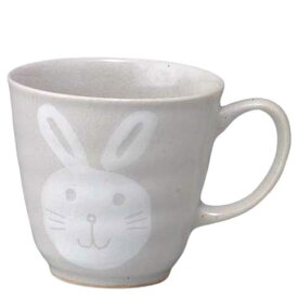 陶器 マグカップ/ 粉引マグ（ウサギ） /土のぬくもり 贈り物 プレゼント