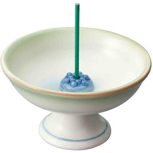 香皿 香立/ 新緑 高台香立鉢 (中)(香玉付) /アロマ プレゼント 贈り物 箱入り