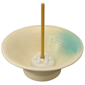 香皿 香立/ 緑釉吹 反型 ミニ香立鉢(香玉付) /アロマ プレゼント 贈り物 箱入り