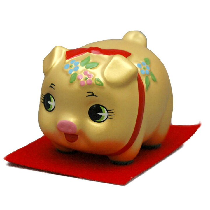 Amazon.co.jp: [TradeWind] ピギーバンク 豚の貯金箱 風水 金運アップ 開運 インテリア 置物 商売繁盛 金のブタ 縁起物(小12.5cｍ)  : おもちゃ 金色の豚 ペーパーウェイト 置物 縁起物