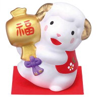 【予約受付中】＜11月中旬頃 入荷予定＞ 干支 未 羊 ひつじ 2027年 置物/ 錦彩招福未（槌持ち） /粗品 販…