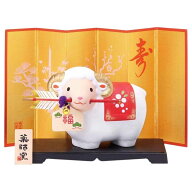 【予約受付中】＜12月中旬頃 入荷予定＞ 干支 未 羊 ひつじ 2027年 置物/ 錦彩招福未（破魔矢付） /粗品 …