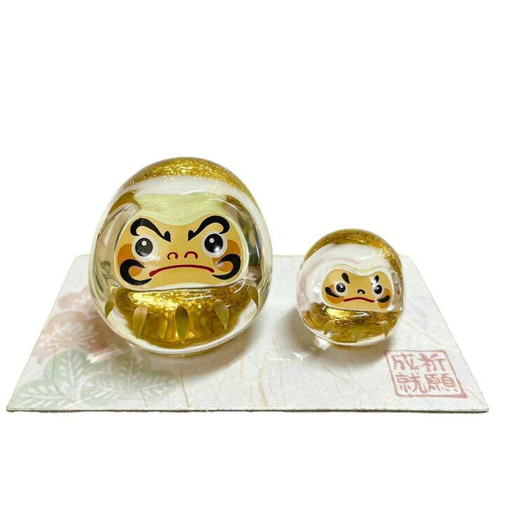 楽天市場】ガラス 置物 達磨 ダルマ 小さい/ だるま (金) 硝子親子飾り 