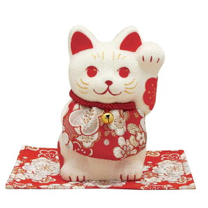 猫 置物 可愛い 招き猫 紅白 福寿/ 慶寿 招き猫(小) /小さい 可愛い 自分用 プレゼント用