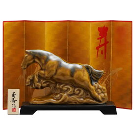 干支 午 置物 馬 うま 2026年/ あめ釉（大） /粗品 販促 景品 縁起 町内会 敬老会 神社 寺社 年末 年始 家庭用 業務用