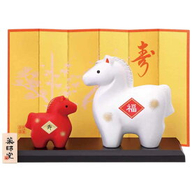 干支 午 置物 馬 うま 2026年/ 錦彩招福午(紅白・大) /粗品 販促 景品 縁起 町内会 敬老会 神社 寺社 年末 年始 家庭用 業務用