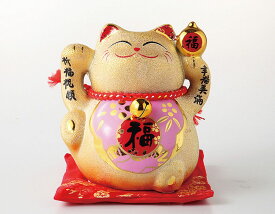 ラッピング無料 ギフト 贈り物 プレゼント/ 金福招き猫（桃） /敬老の日　新築祝い 引き出物 母の日 父の日