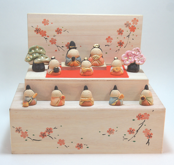 楽天市場】雛人形 コンパクト 陶器 小さい 可愛い ひな人形/ 花木箱 雛 