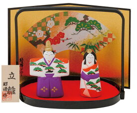 雛人形 コンパクト 陶器 小さい 可愛い ひな人形/ 立雛（小）松 /ミニチュア 初節句 お雛様 おひな様 雛飾り