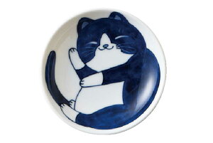 軽量 薄手 小皿 10cm/ ねこちぐら 3.0皿 ハチワレ /猫 ネコ 可愛い 家庭用 和み 癒やし