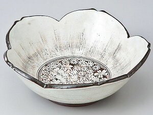 和食器 向こう付け/ 手造り粉引輪花桜鉢 /業務用 懐石料理 会席 向付