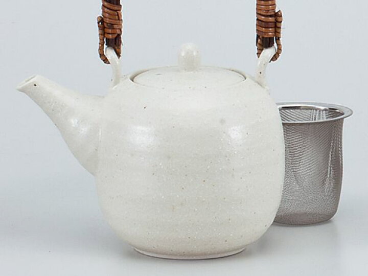 楽天市場 土瓶 どびん 急須 業務用 家庭用 粉引丸土瓶 カゴアミ付 お茶 日本茶 緑茶 ほうじ茶 玄米茶 業務用 公民館 美濃のちゃわん屋さん 古林恩羅院