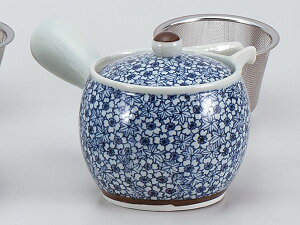 土瓶 どびん 急須 業務用 家庭用/ 桜もみじ丸型中急須(アミ付) /お茶 日本茶 緑茶 ほうじ茶 玄米茶 業務用 公民館