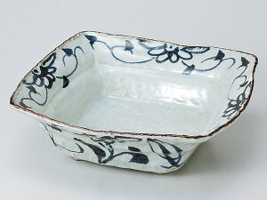 和食器 盛り込み鉢/ カイラギ草花8.0角鉢 /大鉢 盛り鉢 盛り皿 大皿料理 業務用 Serving Bowl