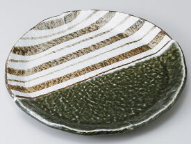 和食器 盛り込み皿/ 織部ストライプ9.0丸皿 /大皿 盛り皿 大皿料理 業務用 Serving Plate