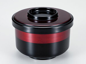 越前漆器/ 切立かぶせ飯器 白壇 内黒 /和食器