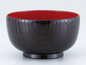 会津漆器/ 溜 木彫ホテイ汁椀 /和食器