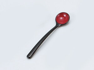 会津漆器/ ピーナッツスプーン(小) 黒内朱 /和食器