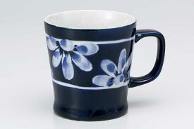 マグカップ おしゃれ/ 半菊ブルー杵マグ /業務用 家庭用 コーヒー カフェ ギフト プレゼント 贈り物