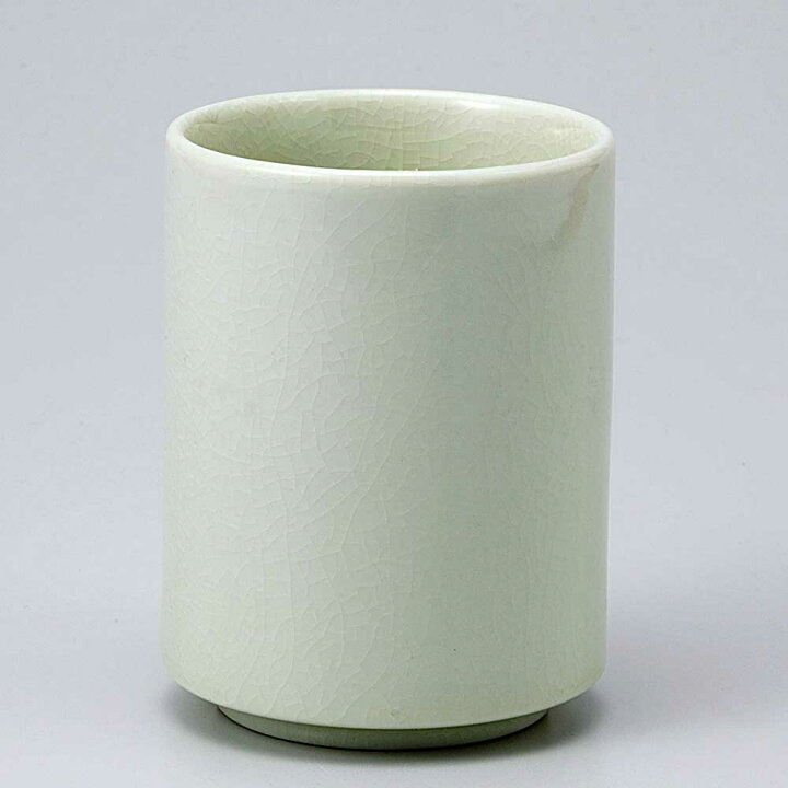 楽天市場 寿司湯呑 シンプル 黄地貫入2 5寿司湯呑 業務用 ポーセラーツ オリジナル湯呑製作 美濃のちゃわん屋さん 古林恩羅院